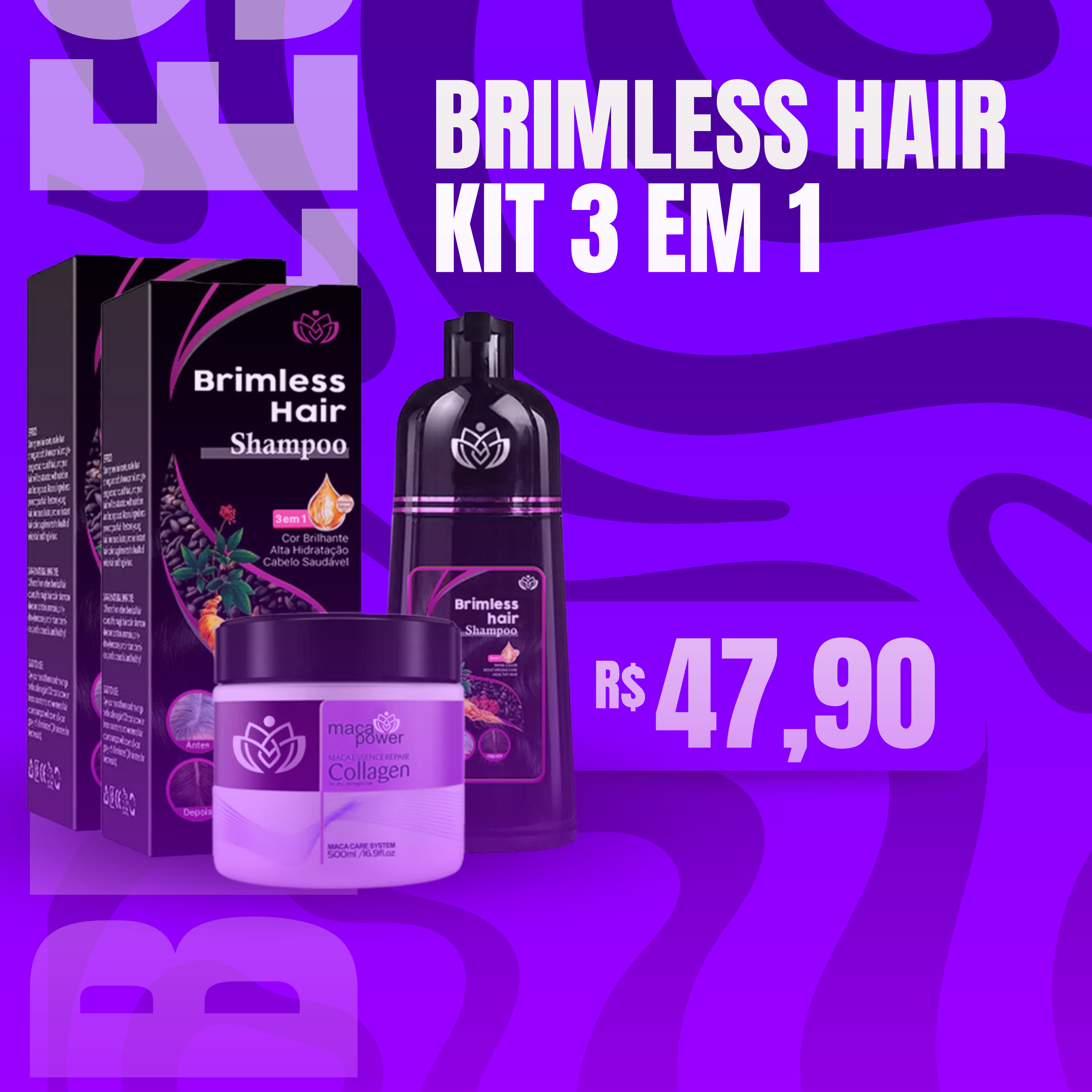 Shampoo Brimless Botânico 3 em 1: Cor Natural em Segundos - KIT 3 EM 1 - 4