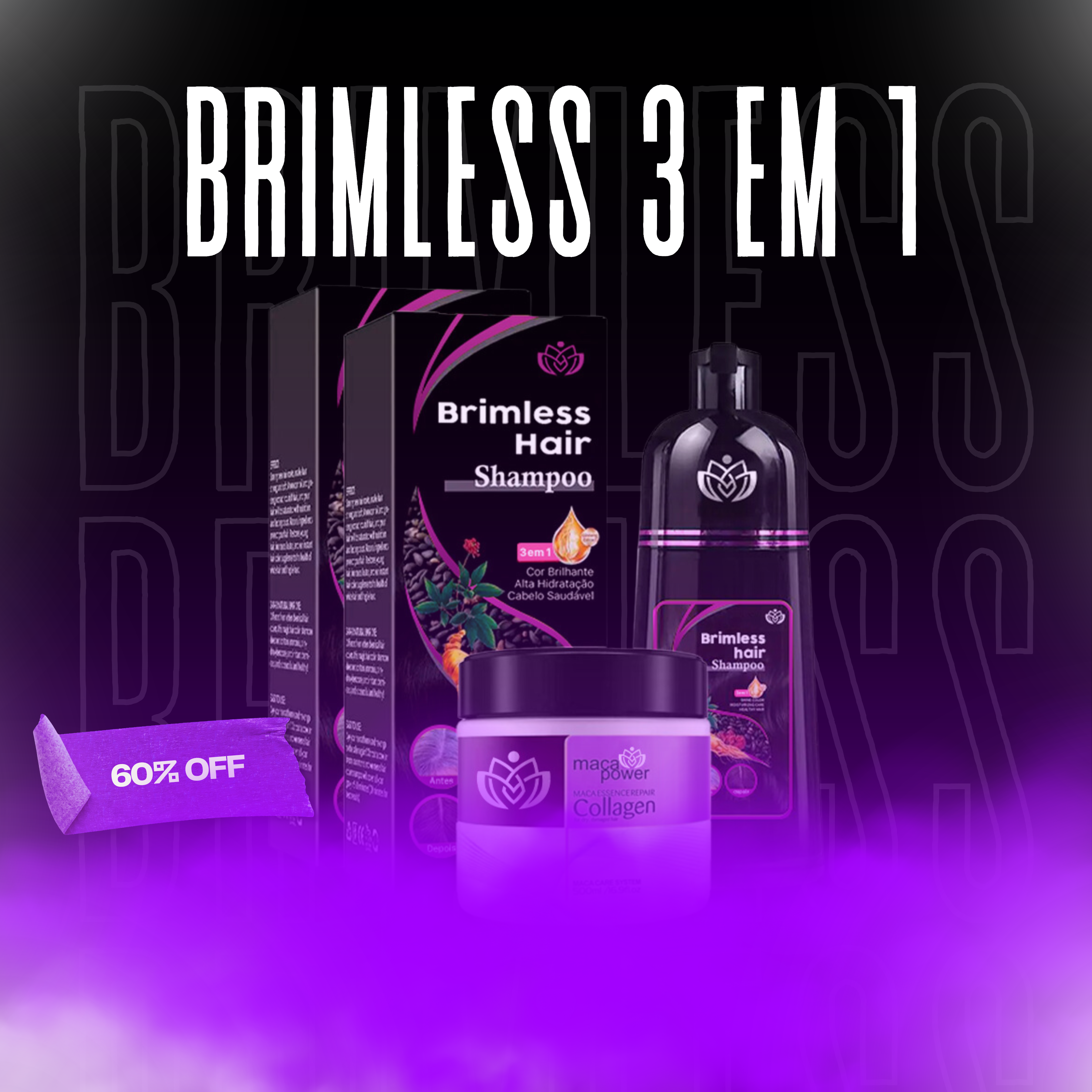 Shampoo Brimless Botânico 3 em 1: Cor Natural em Segundos - KIT 3 EM 1 - 5